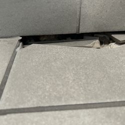 Crunch Fitness - East York - Up close of the massive hole in the bathroom