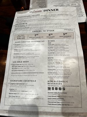 Menu photo 1 LongHorn Steakhouse Burlington, NC Menu photo 1 LongHorn Steakhouse Burlington, NC
