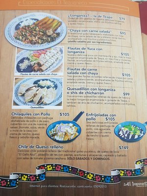 Menu photo 5 El Teapaneco Tlaxcalancingo, PUE