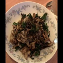 Festina Lente - Mushrooms with kale whipped goat cheese and sweet vermouth