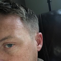 Great side fade with scissor cut top. Great side fade with scissor cut top.
