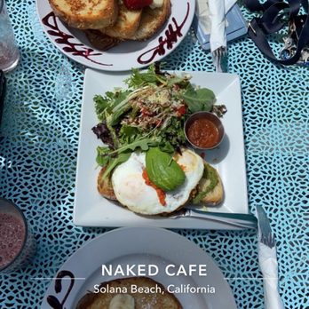 Naked Cafe - Coconut French Toast Green & Red Pagoda - Breakfast & Brunch Near Me - Solana Beach, California Naked Cafe - Coconut French Toast Green & Red Pagoda - Breakfast & Brunch Near Me - Solana Beach, California