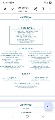 Menu photo 2 Jeremiah's Restaurant Mystic, CT