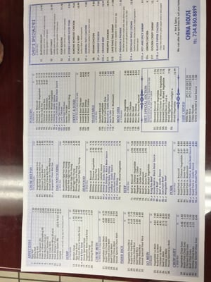 Menu photo 1 China House Temperance, MI