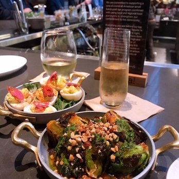Eureka! - Late night happy hour- Brussel sprouts and Deviled Eggs - American Near Me - San Diego, California Eureka! - Late night happy hour- Brussel sprouts and Deviled Eggs - American Near Me - San Diego, California