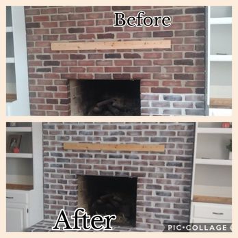 Chicago's Brick Staining - We stain this fireplace in Chicago il - Painters Near Me