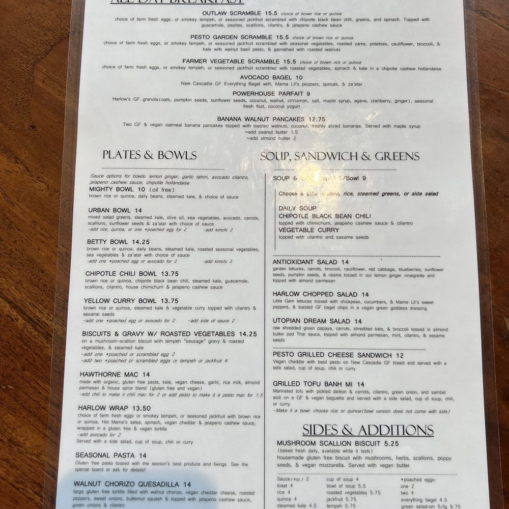 Harlow - Menu - Vegan Near Me - Portland, Oregon Harlow - Menu - Vegan Near Me - Portland, Oregon