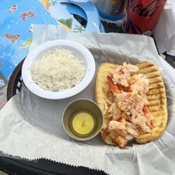 Joe's Fresh Catch - Coconut Point Mall - Tiny lobster roll and dry rice.