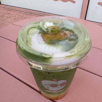 Whata Peach - Peachy Matcha Latte (Iced) - Juice Bars & Smoothies Near Me - Studio City, California Whata Peach - Peachy Matcha Latte (Iced) - Juice Bars & Smoothies Near Me - Studio City, California
