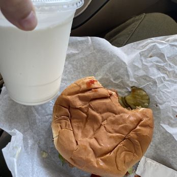 Theo's Drive-In - a hamburger and a drink - Fast Food Near Me - Grand Prairie, Texas