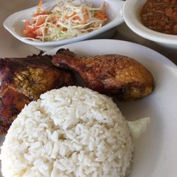 El Tipico restaurante - My meal.   Rice. Beans. Salad. Chicken