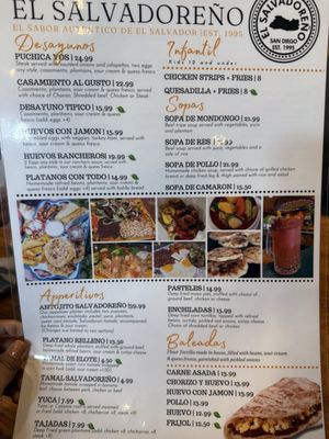 Menu photo 2 El Salvadoreño San Diego, CA