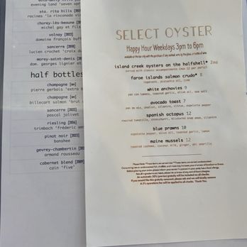 Select Oyster Bar - menu - Seafood Near Me - Boston, Massachusetts Select Oyster Bar - menu - Seafood Near Me - Boston, Massachusetts