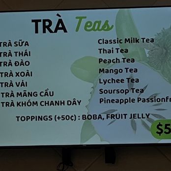 Saigon Deli - Tea menu - Sandwiches Near Me - Arlington, Texas