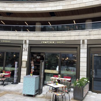 Comptoir Libanais - Store front. Cute outdoor seating - Lebanese Near Me - Liverpool, XGL