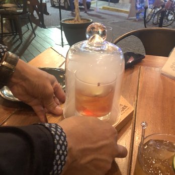 Plank - This is the smokey cinnamon old fashioned! Yum! - Seafood Near Me - Playa del Carmen, ROO Plank - This is the smokey cinnamon old fashioned! Yum! - Seafood Near Me - Playa del Carmen, ROO