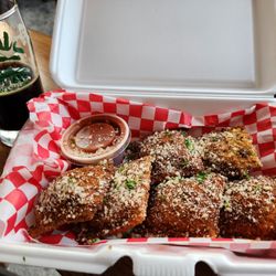 Drunk Tony's Food Truck - Fried pancetta and gorgonzola ravioli