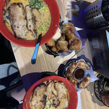 Ramen Hub & Sushi - Orange - Tonkotsu Ramen medium spice, gyoza, and chicken karaage. - Ramen Near Me - Orange, California Ramen Hub & Sushi - Orange - Tonkotsu Ramen medium spice, gyoza, and chicken karaage. - Ramen Near Me - Orange, California