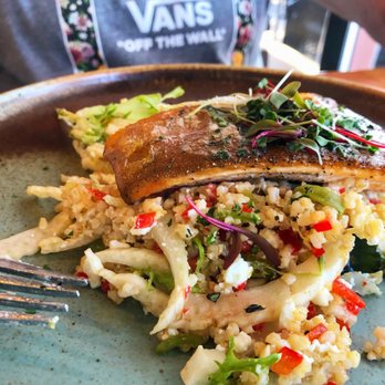 Summerhill Pyramid Winery - Arctic char on a vegetable couscous couscous salad - Wineries Near Me - Kelowna, British Columbia Summerhill Pyramid Winery - Arctic char on a vegetable couscous couscous salad - Wineries Near Me - Kelowna, British Columbia