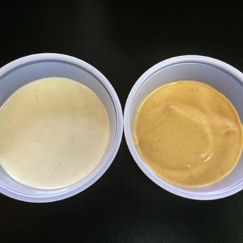Katsu Burger - Wasabi (left) Curry (right) Dipping Sauce. - Japanese Near Me - Bellevue, Washington Katsu Burger - Wasabi (left) Curry (right) Dipping Sauce. - Japanese Near Me - Bellevue, Washington