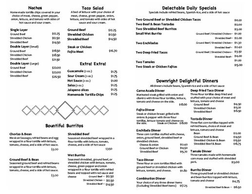 Menu photo 1 Rico's Authentic Mexican Take Out Saginaw, MI Menu photo 1 Rico's Authentic Mexican Take Out Saginaw, MI