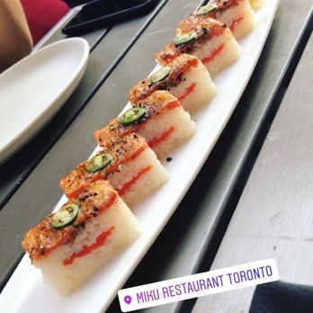 Miku - Salmon Oshi Sushi - HIGHLY recommend! - Japanese Near Me - Toronto, Ontario Miku - Salmon Oshi Sushi - HIGHLY recommend! - Japanese Near Me - Toronto, Ontario