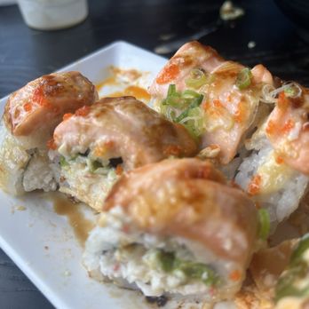Sushi Loco - Bakes Salmon Roll - Sushi Bars Near Me - Corona, California Sushi Loco - Bakes Salmon Roll - Sushi Bars Near Me - Corona, California