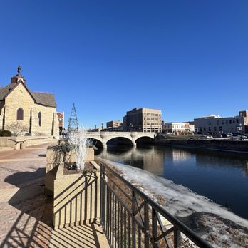 Stolp Island Theatre - Walkway along river by theater - Performing Arts Near Me - Aurora, Illinois
