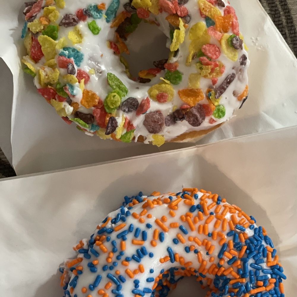 wo different flavored donuts wo different flavored donuts