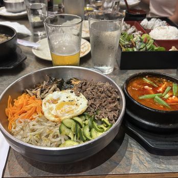 Suh Sushi Korean BBQ - Bi Regular Bibimbap with Kim Che soup - Sushi Bars Near Me - Fort Collins, Colorado