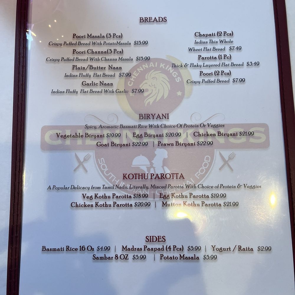 Chennai Kings - Menu - Indian Near Me - San Francisco, California Chennai Kings - Menu - Indian Near Me - San Francisco, California