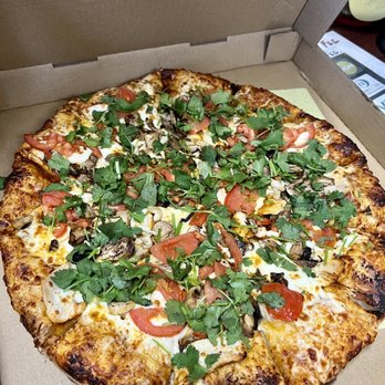 Thai Curry Pizza - Tom Yum Pizza (chicken) - Pizza Near Me - Long Beach, California Thai Curry Pizza - Tom Yum Pizza (chicken) - Pizza Near Me - Long Beach, California