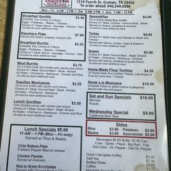 Taqueria Mexicana - Menu 7/2023