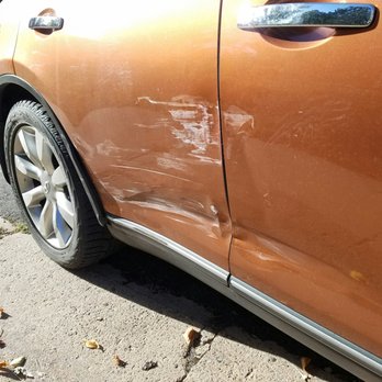 Three G Body & Paint - Original damage from being side swiped in an elementary school parking lot. - Body Shops Near Me - Littleton, Colorado