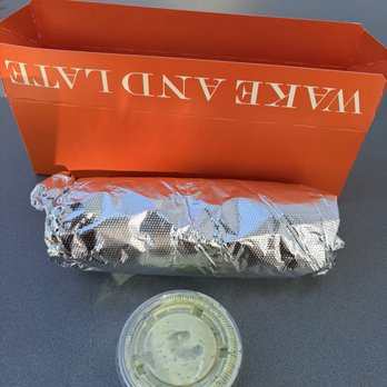 Wake And Late - Burrito is smaller than the box it comes in (the box seems totally unnecessary and wasteful tbh) - Breakfast & Brunch Near Me - Los Angeles, California