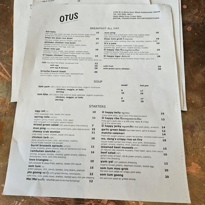 Menu photo 4 Otus Thai Kitchen & Coffee West Hollywood, CA Menu photo 4 Otus Thai Kitchen & Coffee West Hollywood, CA