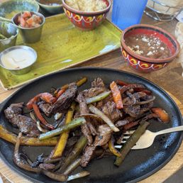 Midway through the steak Fajitas Midway through the steak Fajitas