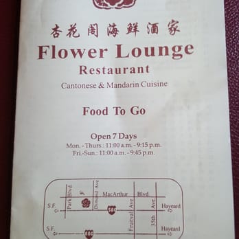 Flower Lounge - Front of Menu - Cantonese Near Me - Oakland, California Flower Lounge - Front of Menu - Cantonese Near Me - Oakland, California