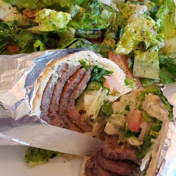 Kabab City - Gyro with side of fattoush salad - Mediterranean Near Me - Reedley, California Kabab City - Gyro with side of fattoush salad - Mediterranean Near Me - Reedley, California
