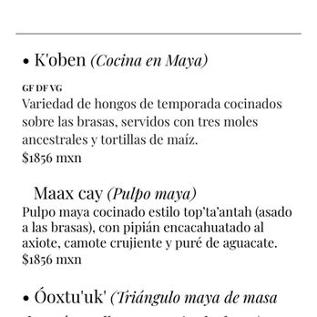 Kin Toh - Menu - Yucatan Near Me - Tulum, ROO