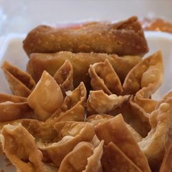 Chop-stix Bourbon BBQ & Sushi - Crab rangoon and egg rolls