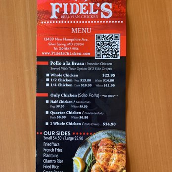 Fidel’s Peruvian Chicken - Great menu, more then just chicken! - Peruvian Near Me - Colesville, Maryland Fidel’s Peruvian Chicken - Great menu, more then just chicken! - Peruvian Near Me - Colesville, Maryland