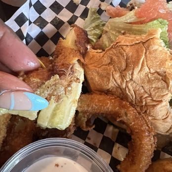 Steady Eddy's Pumphouse - Feather found in zucchini fries - Lounges Near Me - Matthews, North Carolina