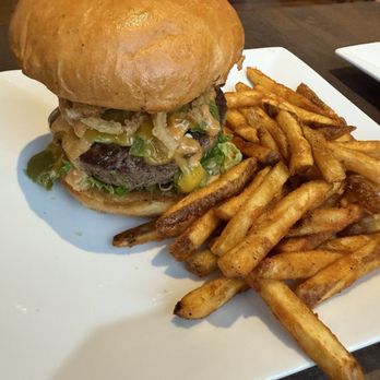 JP Restaurant & Lounge - Green chili burger and fries - Breakfast & Brunch Near Me - Denver, Colorado JP Restaurant & Lounge - Green chili burger and fries - Breakfast & Brunch Near Me - Denver, Colorado