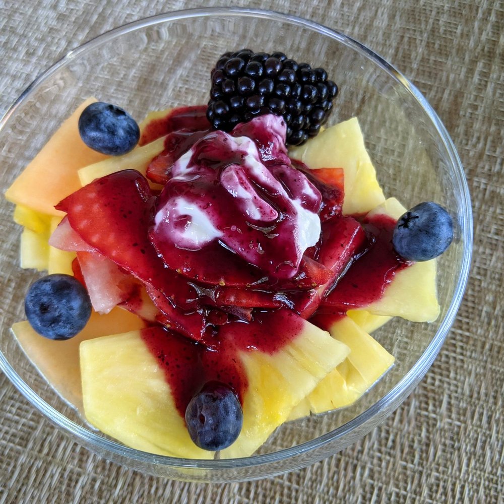 The Maples Inn - Morning fruit cup with yogurt (optional) - Bed & Breakfast Near Me - Bar Harbor, Maine The Maples Inn - Morning fruit cup with yogurt (optional) - Bed & Breakfast Near Me - Bar Harbor, Maine