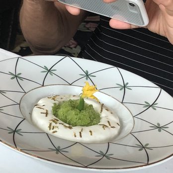Le Grand Vefour - Shellfish in their jelly with form of basmati rice and cucumber granita - French Near Me - Paris, 75 Le Grand Vefour - Shellfish in their jelly with form of basmati rice and cucumber granita - French Near Me - Paris, 75