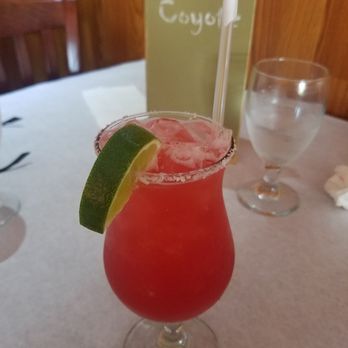 El Coyote - Strawberry margarita on the rocks with salt. Tasted like sour mix. Not good! - Mexican Near Me - Forest Hills, New York