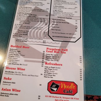 Noodle cafe - Menu back - Asian Fusion Near Me - Newport, Oregon Noodle cafe - Menu back - Asian Fusion Near Me - Newport, Oregon