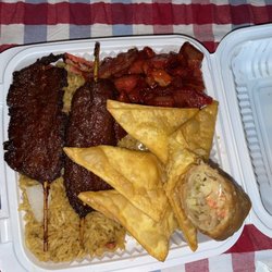 China Chef - D9. Teriyaki Beef, Boneless Ribs and Crabmeat Rangoon