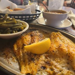 Broiled catfish. Brunswick stew. String beans. Broiled catfish. Brunswick stew. String beans.